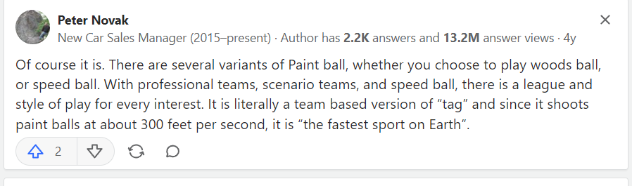 Is paintball a sport